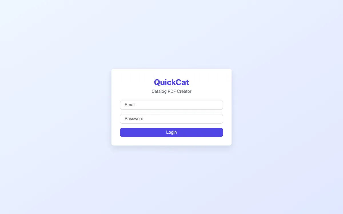 QuickCat — Catálogo de Productos Web App